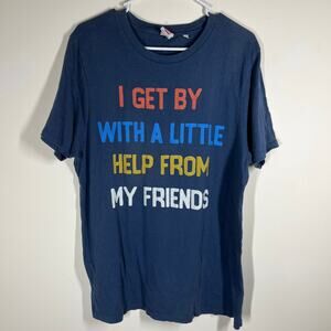 VTG Junk Food Tee Shirt Sz Medium "I Get By With A Little Help From My Friends"